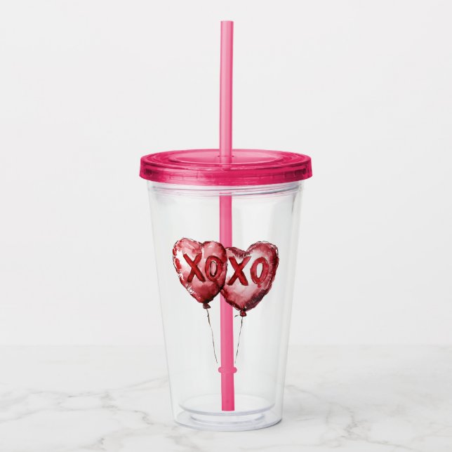 Red XOXO Heart-ballonger Take Away Mugg (Framsida)