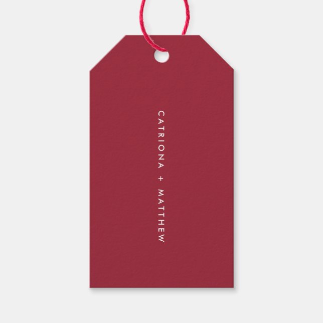 Red XOXO-skript | Modern Märkre för calligrafi Presentetikett (Framsidan)