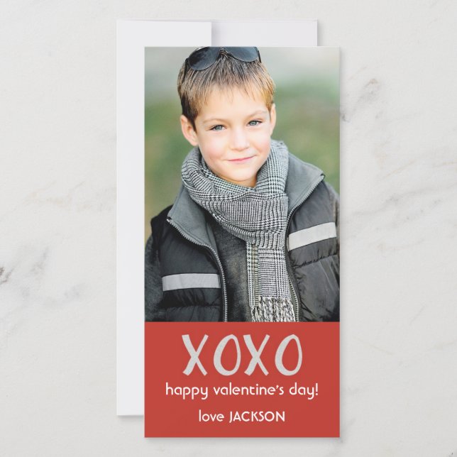 Red XOXO Valentine Photo Card Julkort (Framsida)