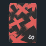 "Red Xs on Black with Gömt Ögon" iPad Mini Skydd<br><div class="desc">En fet abstrakt mönster med råröda X-märken som målas över en svart bakgrund,  med ett par vit tecknad ögon som kliar ut från hörnet och skapar en känsla av mysterium och intriger.</div>