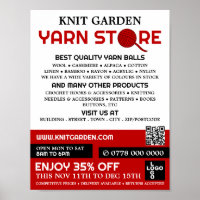 Red Yarn Store Logotyp, Knitting Store, Garnaffe