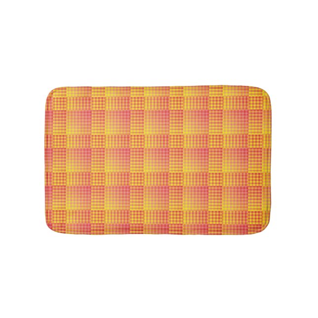 Red Yellow Checker Abstract Pattern Badrumsmatta (Framsidan)