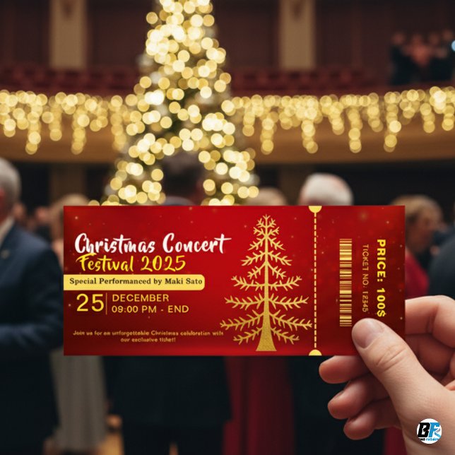 Red Yellow Christmas Concert Entry Ticket (Skapare uppladdad)