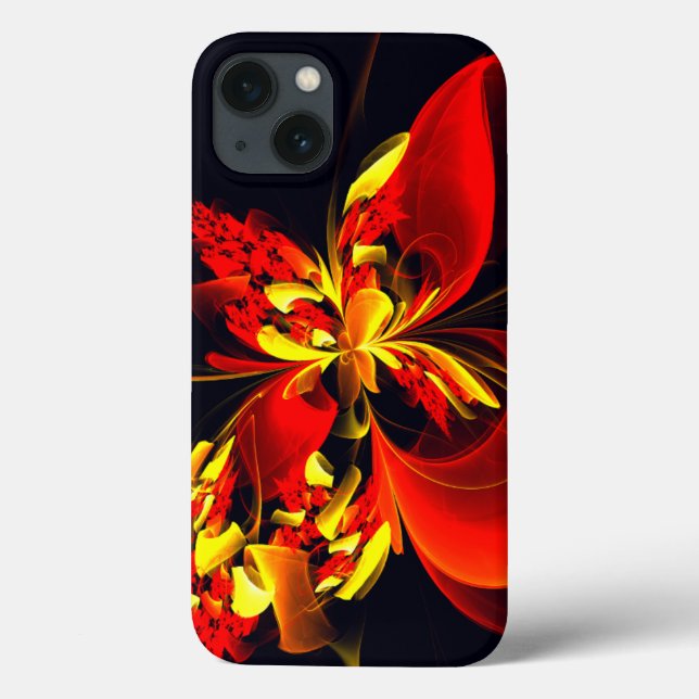 Red Yellow Floral Modern Abstract Art Pattern #10 (Baksida)