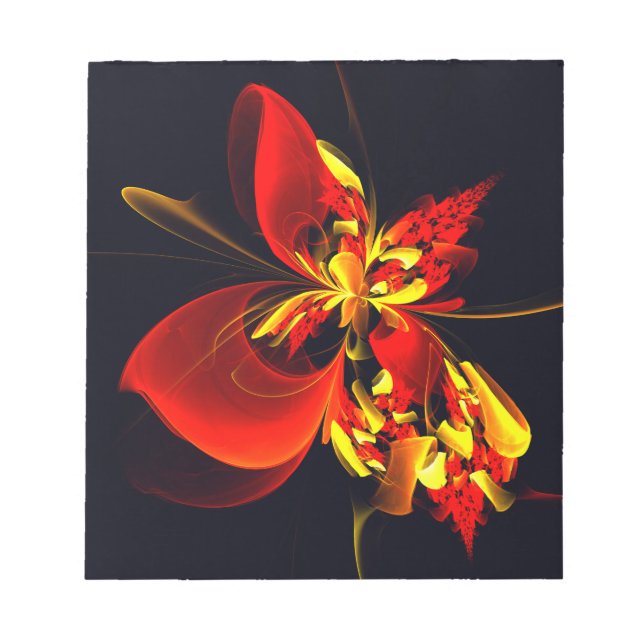 Red Yellow Floral Modern Abstract Art Pattern #10 Anteckningsblock (Framsida)
