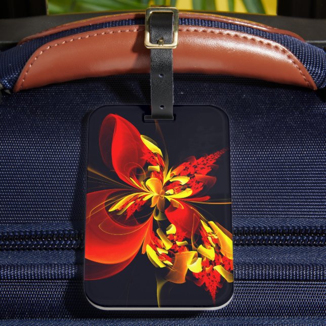 Red Yellow Floral Modern Abstract Art Pattern #10 Bagagebricka (Framsida Insitu 2)