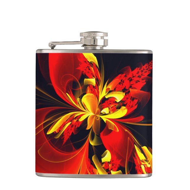 Red Yellow Floral Modern Abstract Art Pattern #10 Fickplunta (Framsidan)