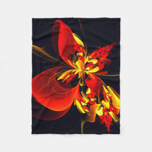 Red Yellow Floral Modern Abstract Art Pattern #10 Fleecefilt