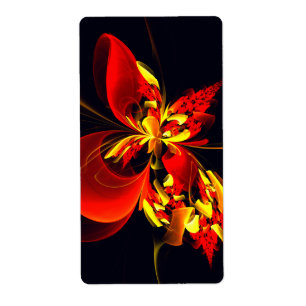Red Yellow Floral Modern Abstract Art Pattern #10 Fraktsedel