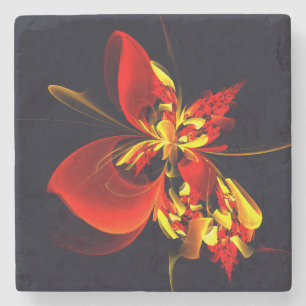 Red Yellow Floral Modern Abstract Art Pattern #10 Stenunderlägg