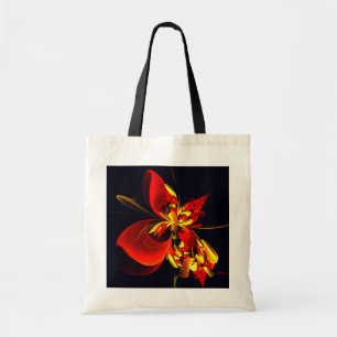 Red Yellow Floral Modern Abstract Art Pattern #10 Tygkasse