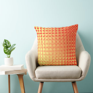 Red Yellow Multi Layer Polka Dot Fade Throw Pillow Kudde