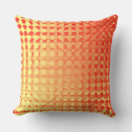 Red Yellow Multi Layer Polka Dot Fade Throw Pillow Kudde