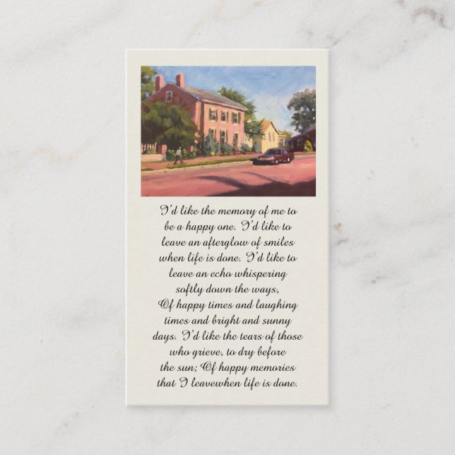 Red Yellow Pink Green Blue Sympathy Card Visitkort (Framsida)