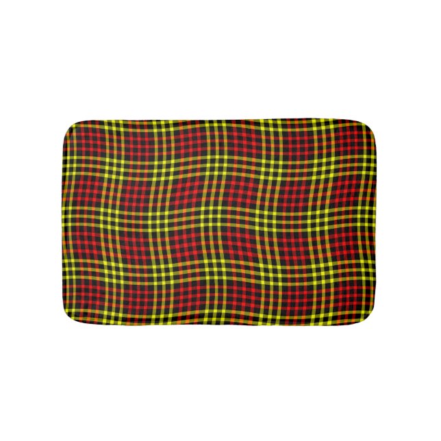 Red Yellow Plaid Checker Seamless Pattern Badrumsmatta (Framsidan)