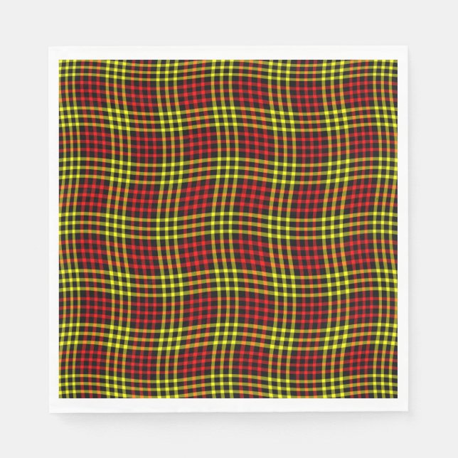 Red Yellow Plaid Checker Seamless Pattern Pappersservett (Framsidan)
