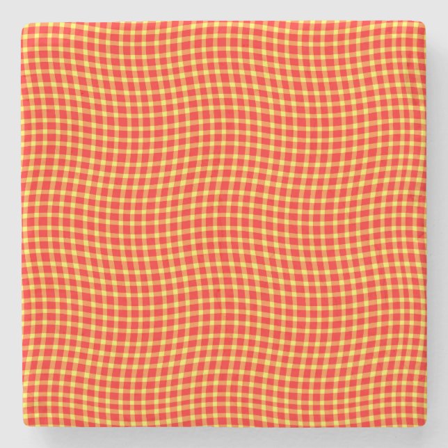 Red Yellow Plaid Checker Seamless Pattern Stenunderlägg (Framsidan)