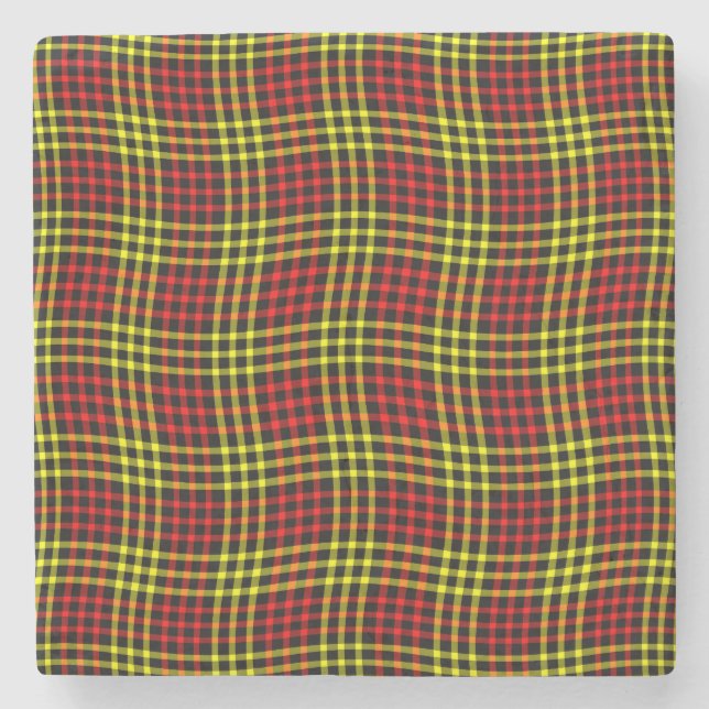 Red Yellow Plaid Checker Seamless Pattern Stenunderlägg (Framsidan)