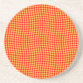 Red Yellow Plaid Checker Seamless Pattern Underlägg
