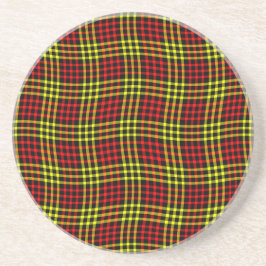 Red Yellow Plaid Checker Seamless Pattern Underlägg