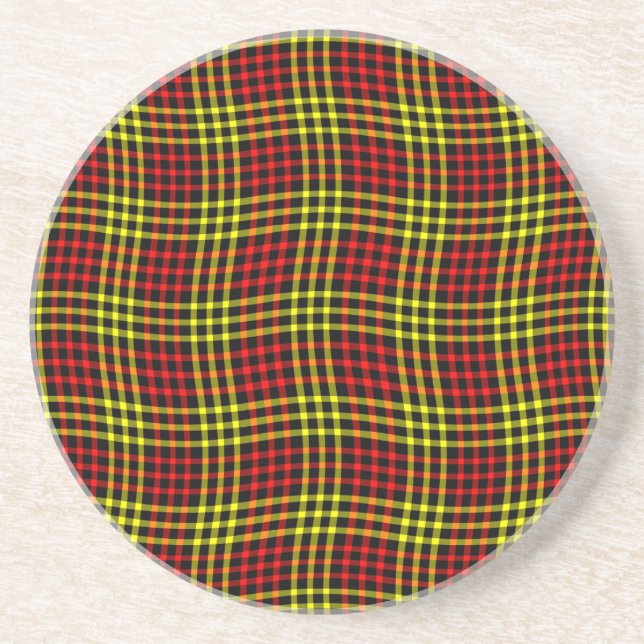Red Yellow Plaid Checker Seamless Pattern Underlägg (Framsidan)