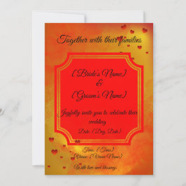 Red & Yellow Traditional Wedding Invitation |  Inbjudningar