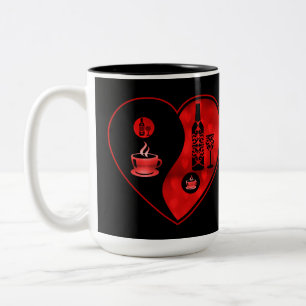 Red Yin & Yang Coffee & Vin Två-Tonad Mugg