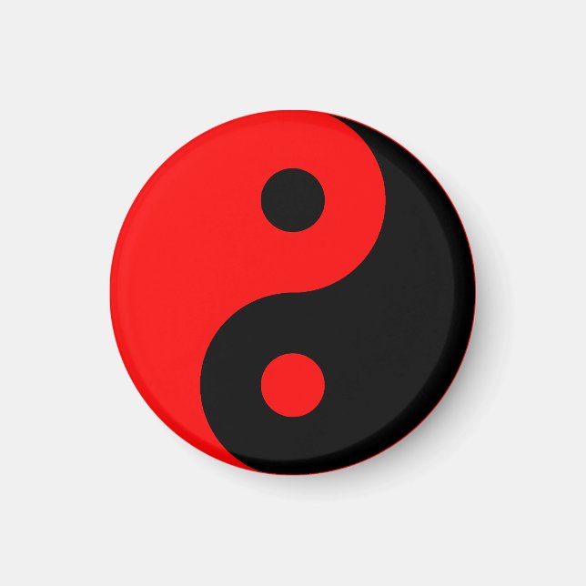 Red Yin Yang Symbol Magnet (Framsidan)