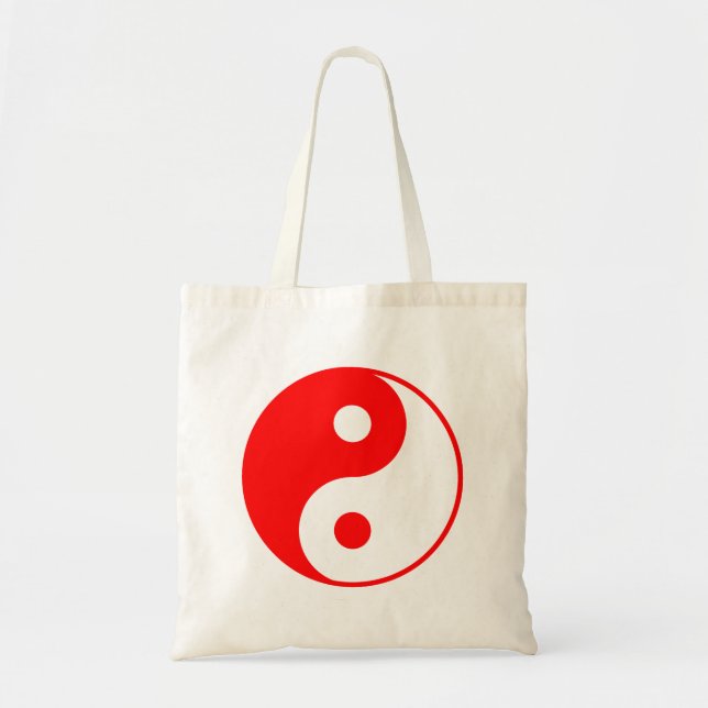 Red Yin Yang Tote Bag Tygkasse (Framsidan)