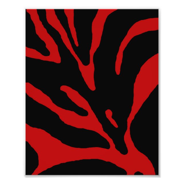 Red Zebra Rand Animal Print Fototryck (Framsidan)