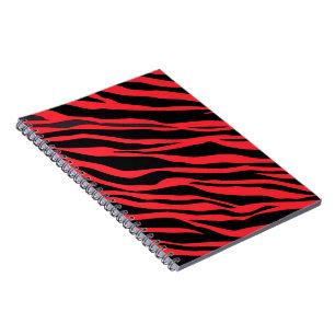 Red Zebra Stripe Anteckningsbok Med Spiral