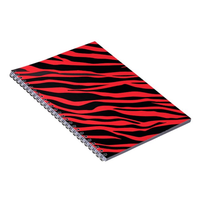 Red Zebra Stripe Anteckningsbok Med Spiral (Högra Sidan)