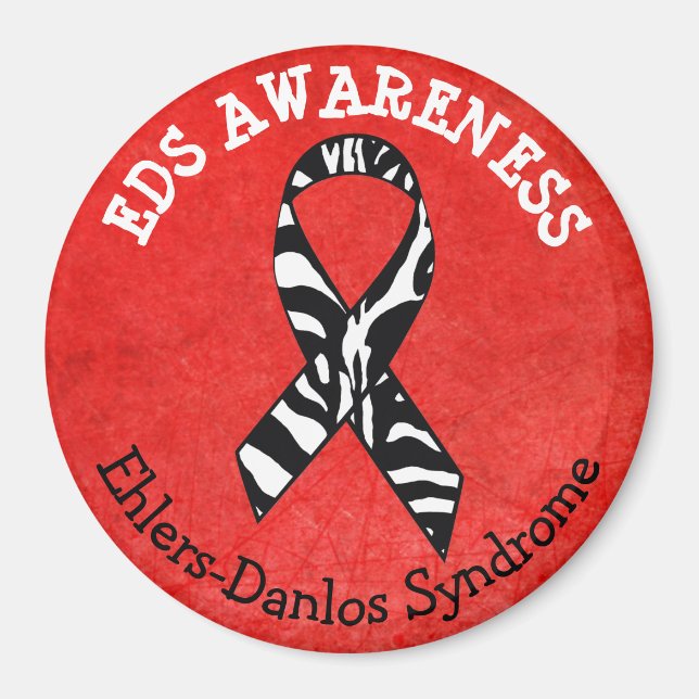 Red Zebrors EDS Ehlers-Danlos syndrome Magnet (Framsidan)
