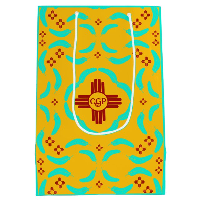 Red Zia Symbols New mexico Turquise Feathers (Baksidan)