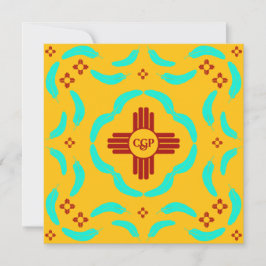 Red Zia Symbols New mexico Turquise Feathers