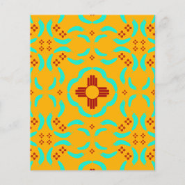 Red Zia Symbols New mexico Turquise Feathers