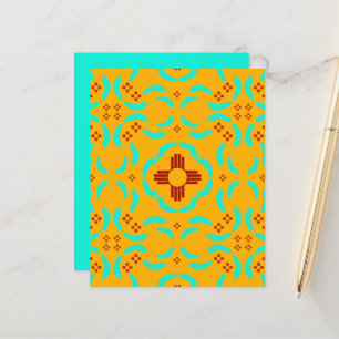 Red Zia Symbols New mexico Turquise Feathers