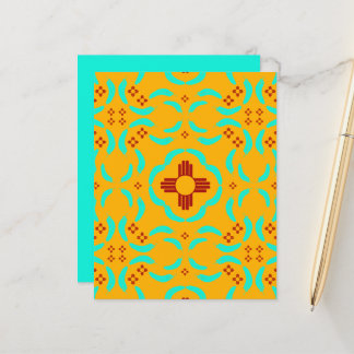 Red Zia Symbols New mexico Turquise Feathers