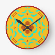 Red Zia Symbols New mexico Turquise Feathers