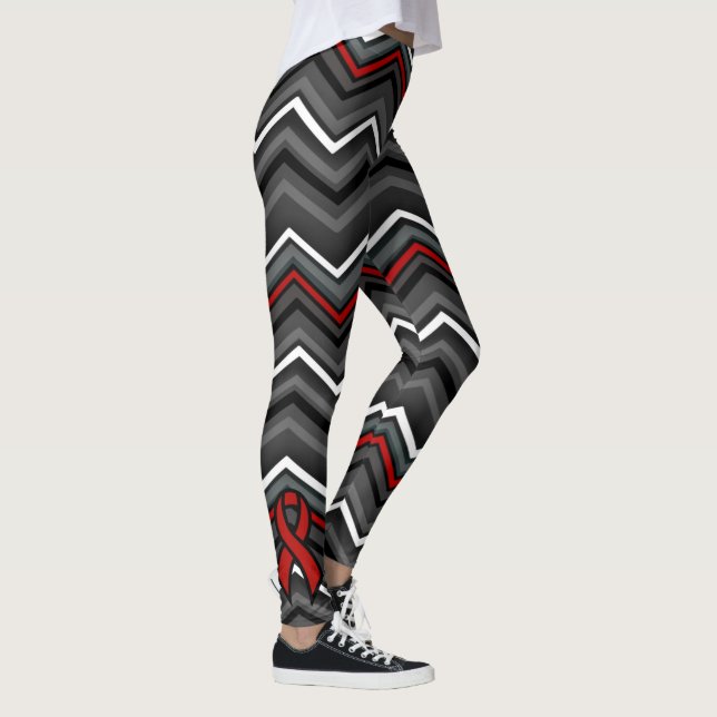 Red Zig Zag... Brain Aneurysm Leggings (Höger)