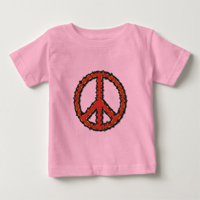 Red Zig Zag Fredstecken Tee Shirt (Framsida)