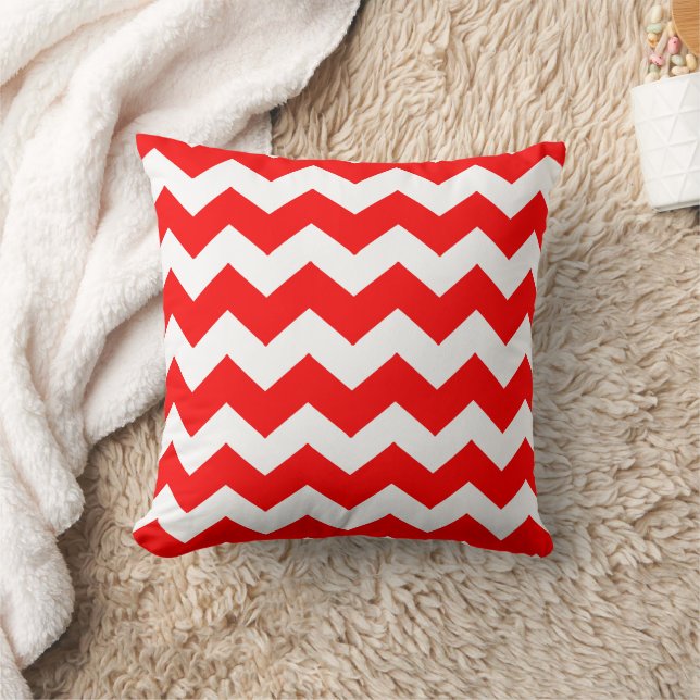 Red Zigzag Design Kudde (Filt)