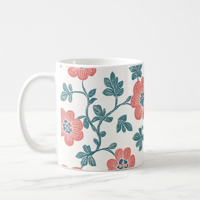 Red Zinnias Kaffemugg (Vänster)