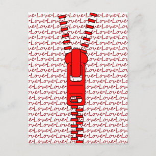 Red Zipper med Kärlek Vykort