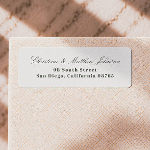 Redaktionell Elegant Skrift Nygifta Returadress Etikett
