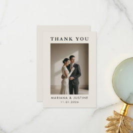 Redaktionell minimalistisk vinterbröllopsfotografi tack kort