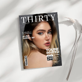 Redaktionell tidningsomslag foto 30-årsdag inbjudningar