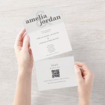 Redaktionell typografi allt-i-ett bröllopsinbjudan