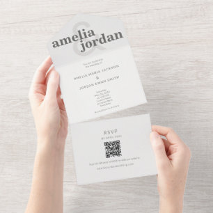Redaktionell typografi allt-i-ett bröllopsinbjudan