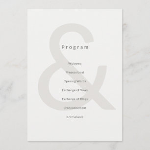 Redaktionell typografi Bröllopsprogram Program